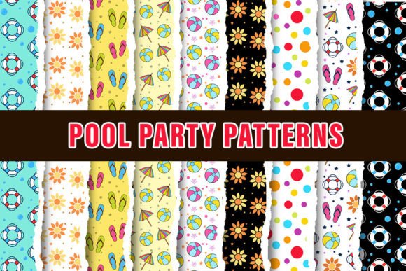 Download Pool Party Digital Paper Patterns - Pool party digital paper Collection