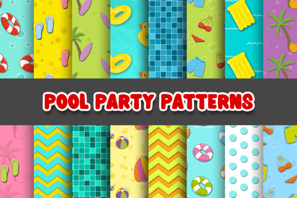 Download Pool Party Digital Paper Patterns - Pool party digital paper Collection
